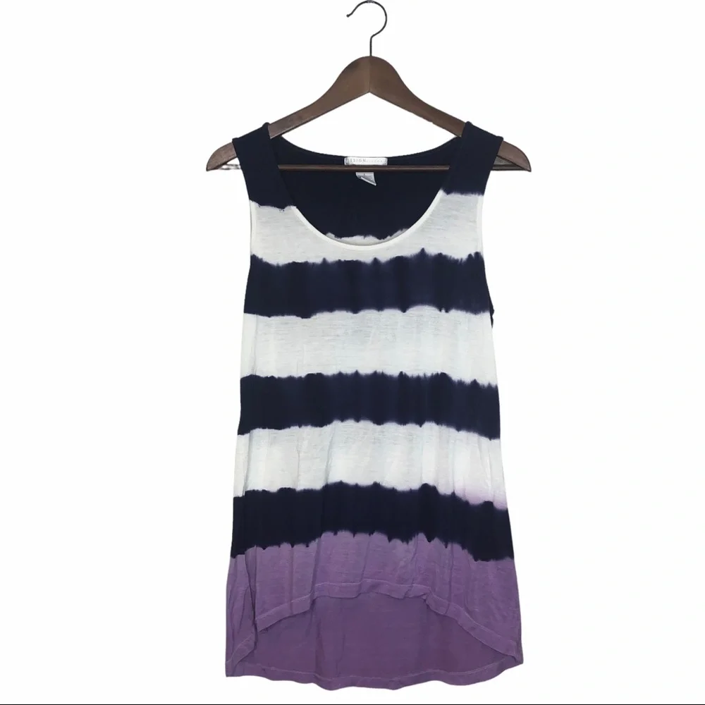 DESIGN HISTORY Tie Dye Hi-Lo Hem Viscose Tank Top